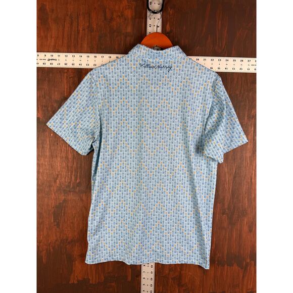 William Murray Performance Golf Polo‎ Shirt Activewear Beer Powder Blue Medium - Picture 9 of 10